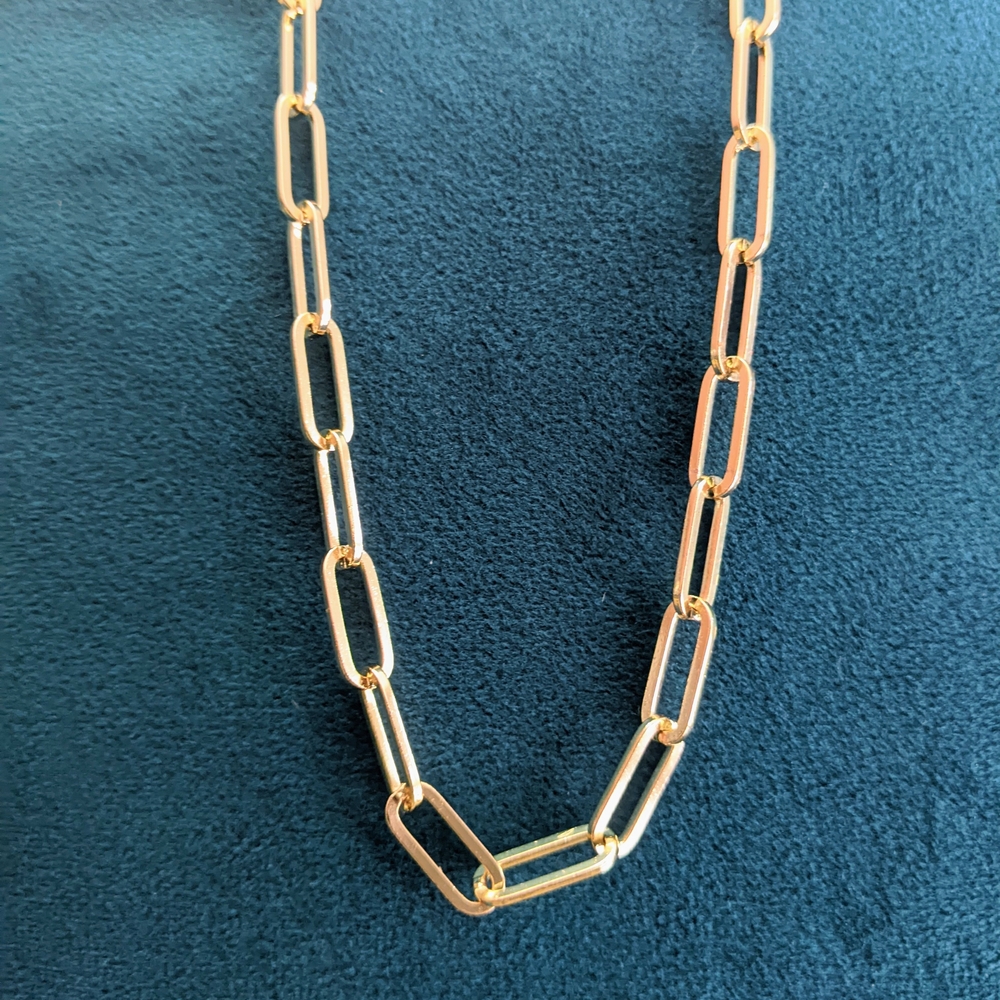 Elegant Necklace Chain 18K Gold Filled Paper Clip StyleTrendy 22"